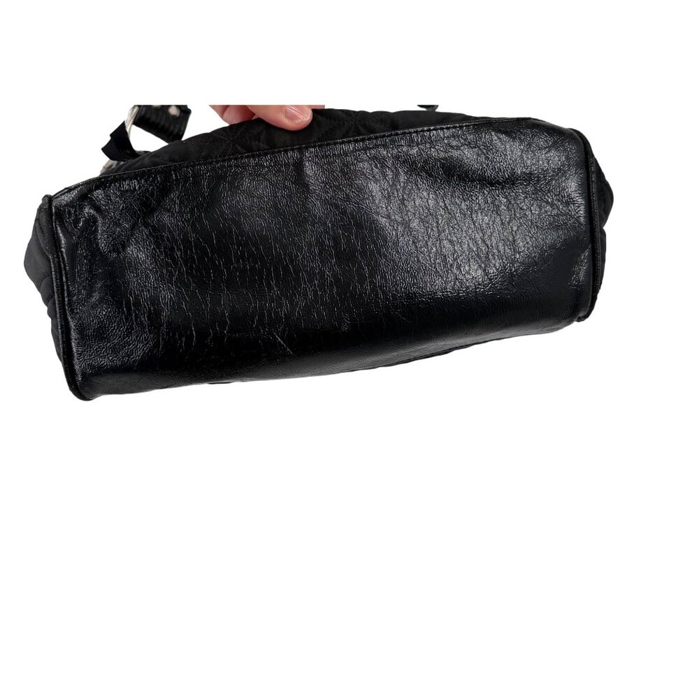 DONNA SHARP BLACK QUILTED CROSSBODY BAG LEOPARD INTERIOR ADJUSTIBLE STRAP - Picture 9 of 15